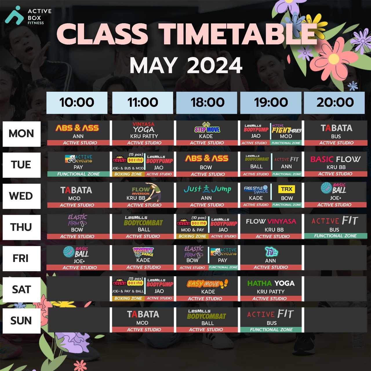 MAY TIMETABLE